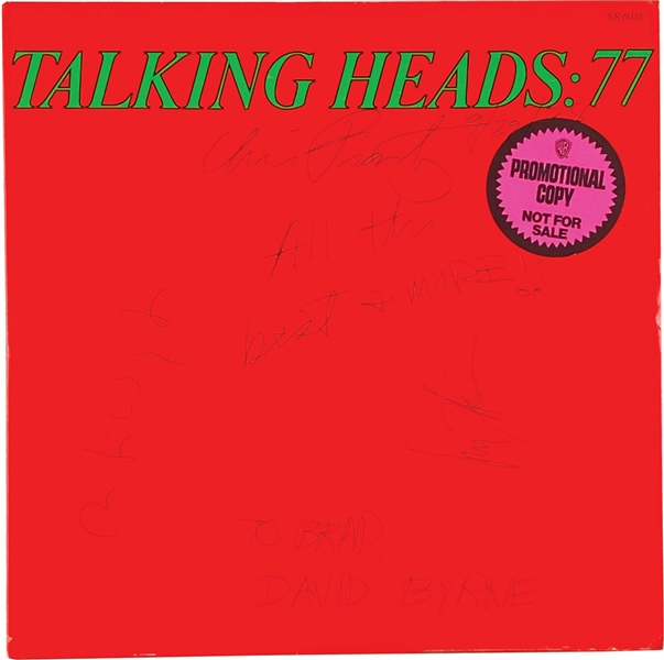 Talking Heads Group Signed “77” Album Record (4 Sigs) (PSA Authentication)