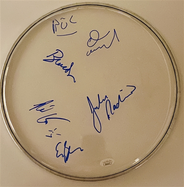 Blue Oyster Cult Group Signed Drumhead (5 Sigs) (JSA Authentication)