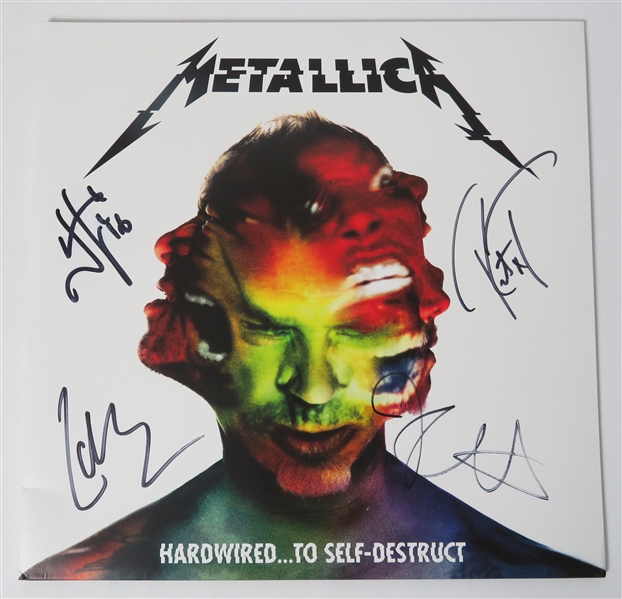 Metallica Group Signed "Hardwired to Self Destruct" Album Record LP (4 Sigs) (JSA LOA) (Beckett/BAS) 