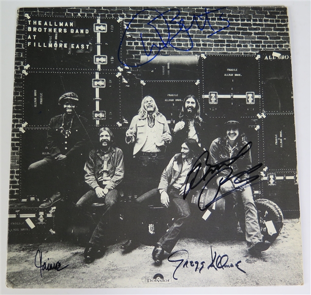 Allman Brothers Group Signed "Fillmore East" Album Record LP (4 Sigs) (JSA LOA) 