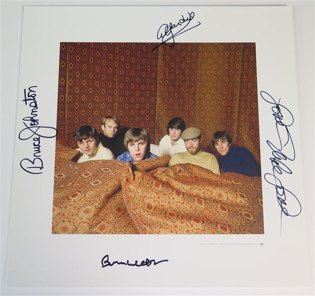 The Beach Boys Group Signed 16x16 Smile Litho Poster (4 Sigs) (JSA LOA) 