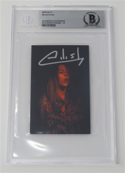 Billie Eilish Signed “Bad Guy” Cassette Tape Cover Encapsulated Slab (JSA LOA) (Beckett/BAS Encapsulated)