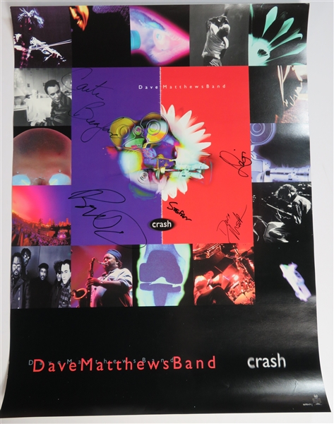 Dave Matthews Band Group Signed "Crash" 18” x 24” Tour Poster (5 Sigs) (JSA LOA) (Beckett/BAS LOA)