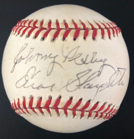Johnny Pesky and Enos Slaughter Signed Baseball (Beckett/BAS Guaranteed)