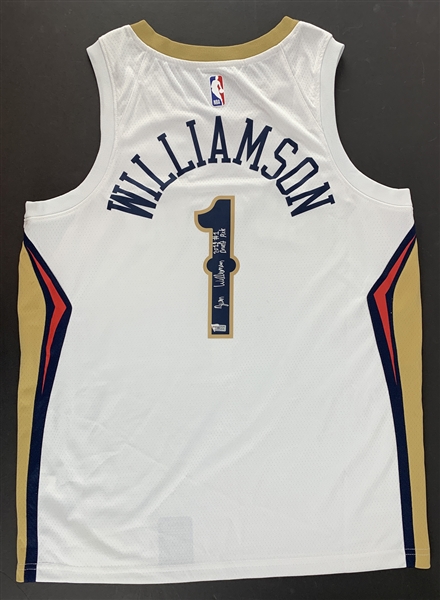 Zion Williamson Signed New Orleans Pelicans Jersey with Desirable "2019 #1 Draft Pick" Inscription (Fanatics COA)