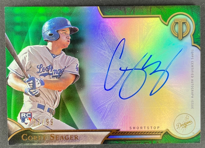Corey Seager 2016 Topps Tribute Green Rookie Autograph #22/99 Dodgers #TA-CS