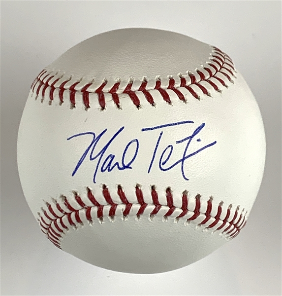 Mark Teixeira Signed OML Baseball (Steiner) (Beckett/BAS Guaranteed)