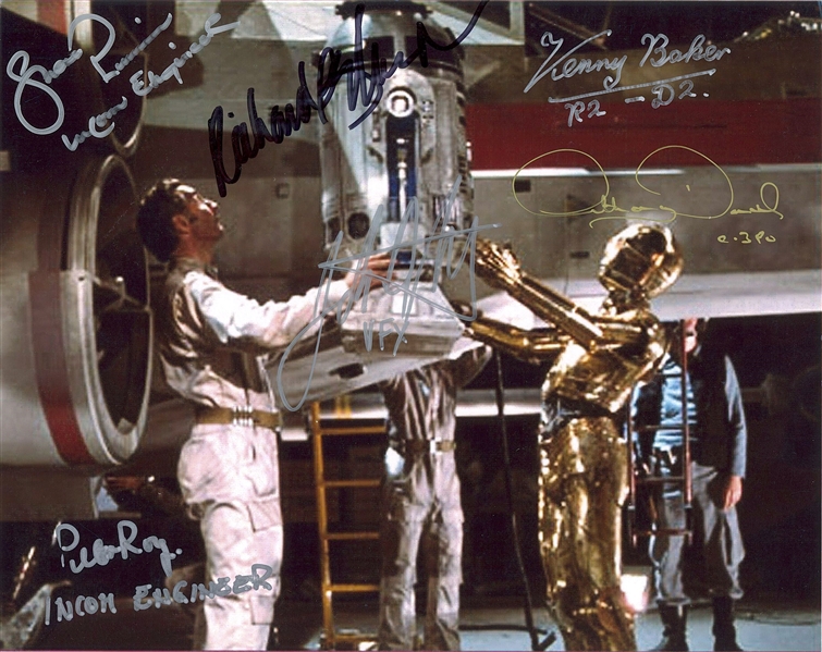 Star Wars: Multi-Signed Daniels, Baker Droids & Engineers 10” x 8” Signed Photo from “The Empire Strikes Back” (6 Sigs) (Beckett/BAS Guaranteed)