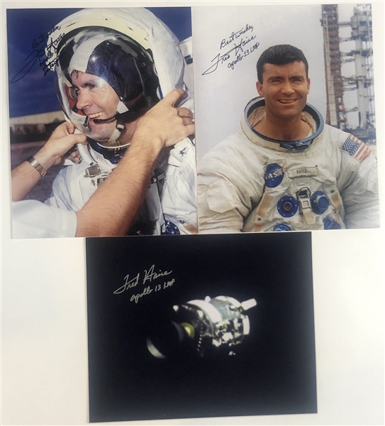 Apollo 13: Fred Haise Lot (3) Signed 8” x 10” Photos (Beckett/BAS Guaranteed)