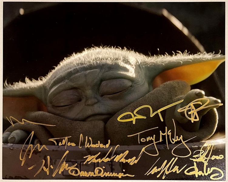 Star Wars: Baby Yoda “The Mandalorian” Behind the Scenes 10” x 8 Signed by 12 (Beckett/BAS Guaranteed) 
