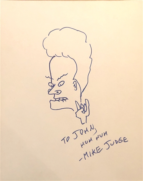 Beavis & Butt-Head: Mike Judge Huge In-Person Hand-Drawn & Signed 16” x 20” Sketch (John Brennan Collection) (BAS Guaranteed)