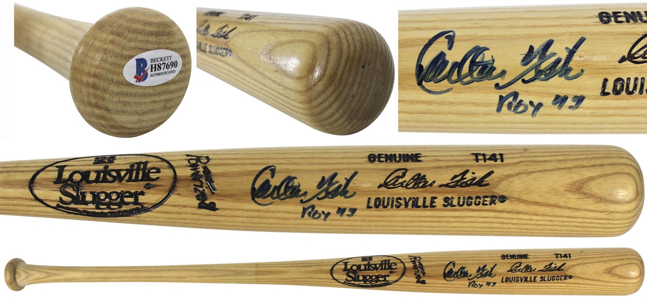 Carlton Fisk Signed & Inscribed Louisville SLugger T141 Model Baseball Bat (Beckett/BAS)