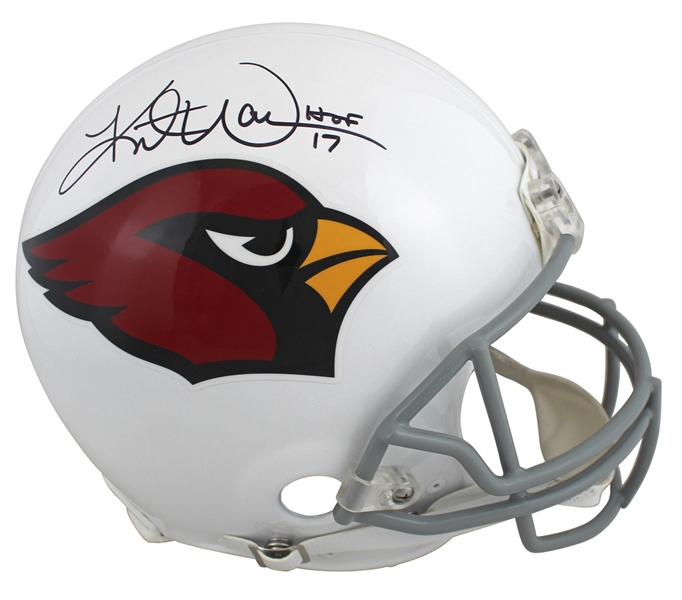 Cardinals Kurt Warner "HOF 17" Signed Full Size Proline Helmet (Beckett COA)
