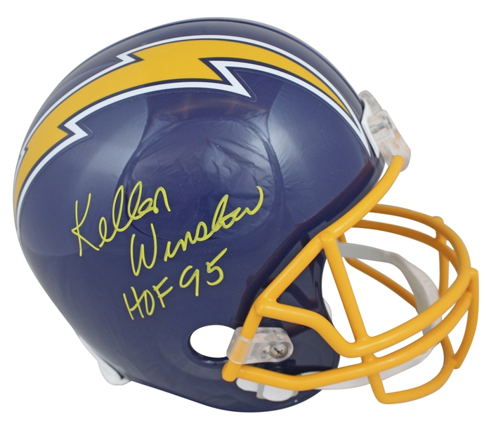 Chargers Kellen Winslow "HOF 95" Signed 74-87 Throwback Full Size Rep Helmet (Beckett COA)