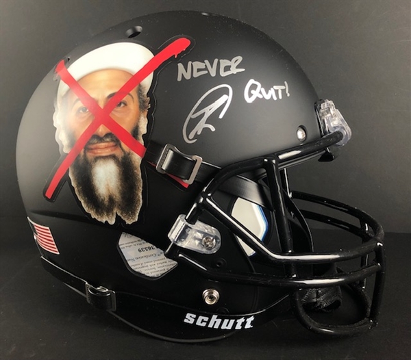 US Navy Seal Robert ONeill Signed Helmet w/ "Never Quit" Inscription (PSA/DNA)