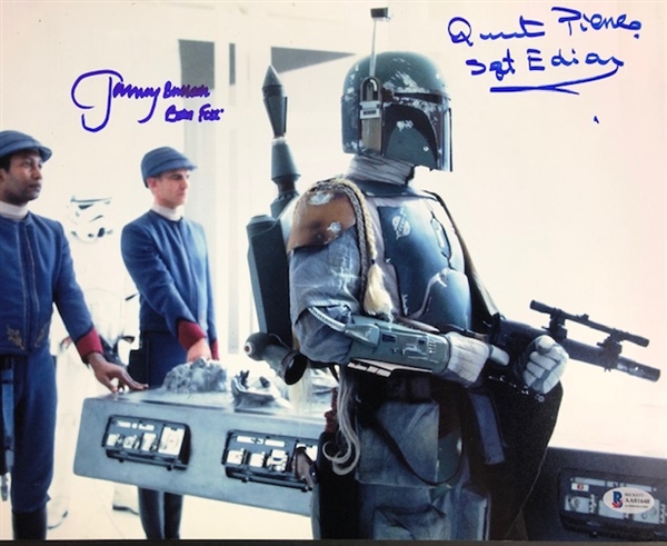Quentin Pierre and Jeremy Bulloch Signed 14" x 11" Photograph w/Inscriptions (Beckett/BAS)