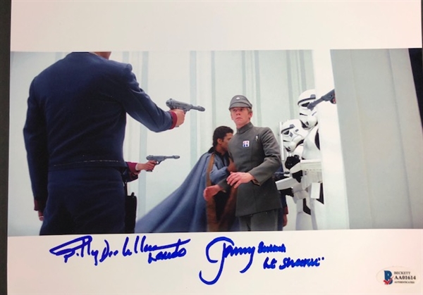 Star Wars-The Empire Strikes Back: Jeremy Bulloch and Billy Dee Williams Signed 10" x 8" Color Photograph (Beckett/BAS)