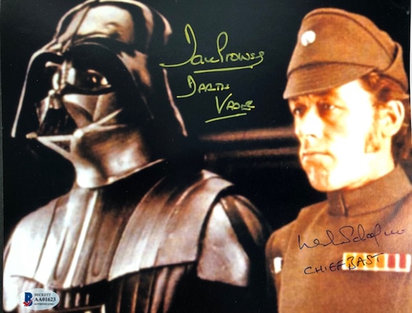 David Prowse and Leslie Schofield Signed 10" x 8" Color Photograph w/ Inscriptions (Beckett/BAS)