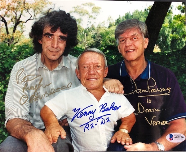 Peter Mayhew, Dave Prowse, and Kenny Baker Signed 10" x 8" Color Photograph (Beckett/BAS)
