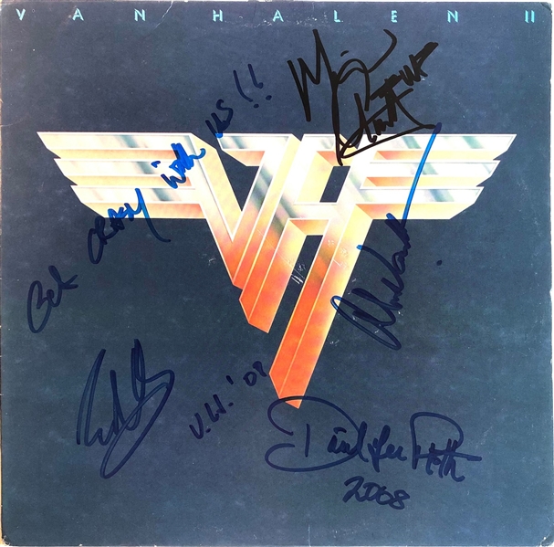 Van Halen Group Signed "Van Halen II" Record Album with All 4 Original Members with unique EVH Inscription! (Epperson/REAL LOA)