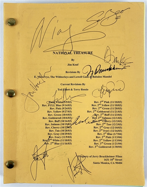 National Treasure Cast & Crew Signed Production Script with Nicolas Cage, Jerry Bruckheimer, etc. (Beckett/BAS Guaranteed)