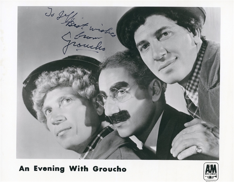 Groucho Marx Signed A&M Records 8" x 10" B&W Publicity Photograph (Beckett/BAS LOA)