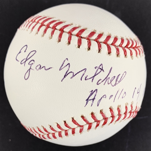 NASA: Edgar Mitchell Rare Single Signed OAL Baseball with "Apollo 14 Moonwalker" (Beckett/BAS Guaranteed)