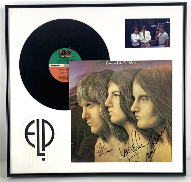 Emerson, Lake & Palmer Group Signed "Trilogy" Record Album in Custom Framed Display (Beckett/BAS Guaranteed)