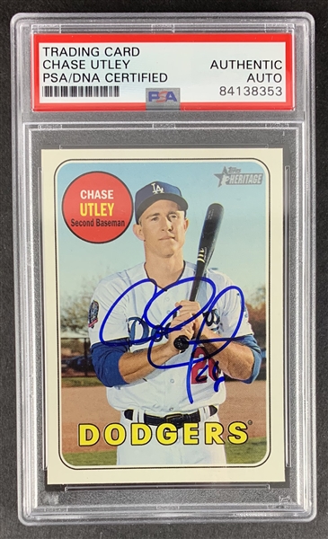 Chase Utley Signed 2018 Topps Heritage #665 (PSA/DNA Encapsulated)
