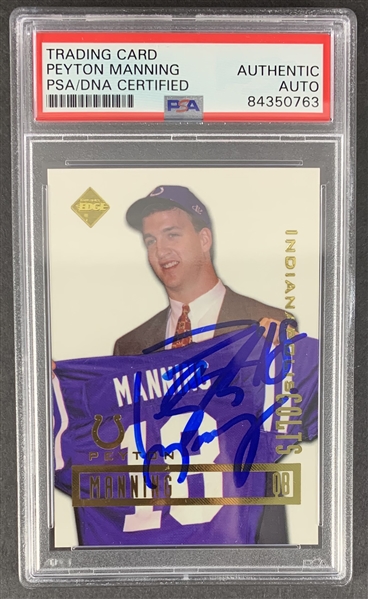 Peyton Manning Signed 1998 Collectors Edge Draft Day Rookie Card (PSA/DNA Encapsulated)