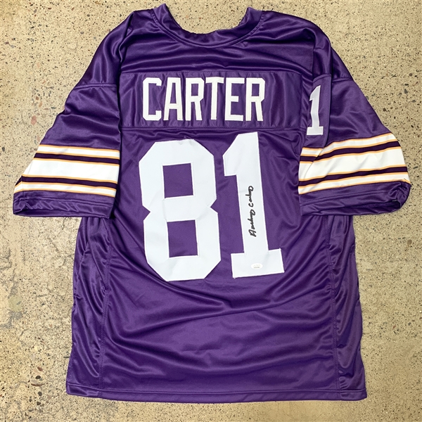 Anthony Carter Signed Vikings Style Jersey (JSA COA)