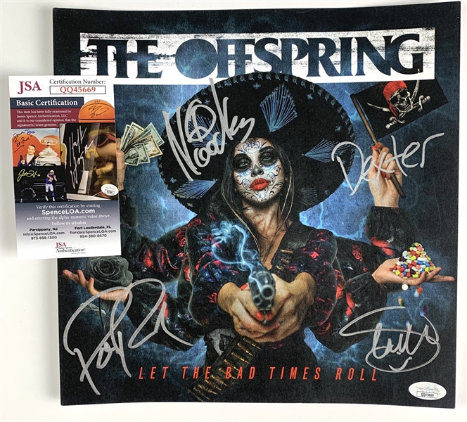 The Offspring Group Signed "Let the Bad Times Roll" 12x12 Album Flat (JSA COA)