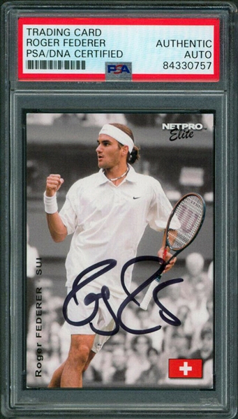 Roger Federer Signed 2003 NetPro #S2 Rookie Card (PSA/DNA Encapsulated)