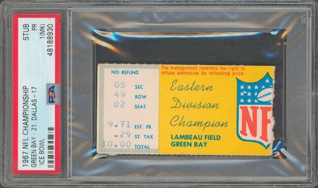 The Ice Bowl - 1967 NFL Championship Original Ticket Stub (PSA/DNA PR 1 MK)