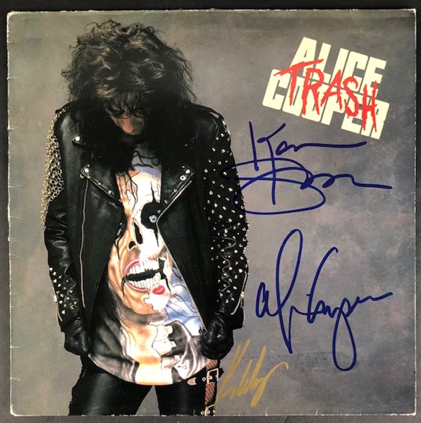 Alice Cooper Signed "TRASH" Album Cover signed by Cooper, Roberts, and Winger (Beckett/BAS Guaranteed)