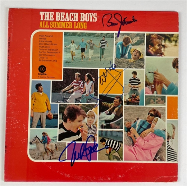 BEACH BOYS: Mike Love, Al Jardine, and Bruce Johnston Signed "All Summer Long" Album (Beckett/BAS Guaranteed)