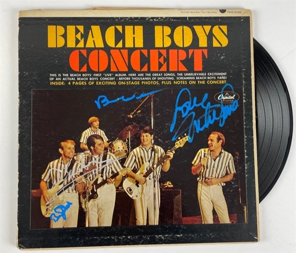 The Beach Boys Group Signed "Beach Boys Concert" Album, includes Brian Wilson, Mike Love, Bruce Johnston, and Al Jardine. (Beckett/BAS Guaranteed)