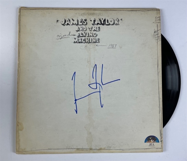 VERY RARE 1st Album Cover of "JT And The Flying Machine" signed on the cover by James Taylor (Beckett/BAS Guaranteed)