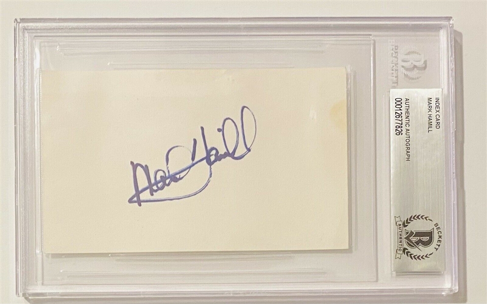 Mark Hamill Signed 3" x 5" Index Card (Beckett/BAS Encapsulated)