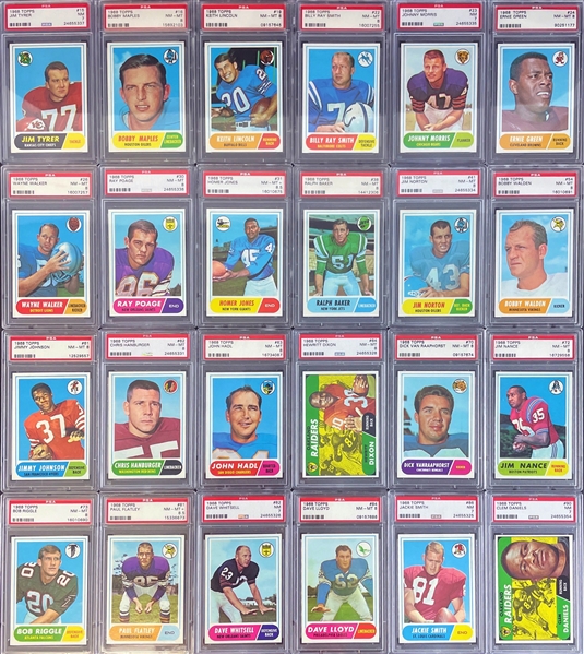 1968 Topps Football Starter Set of 52 PSA Graded Cards