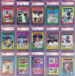 1975 Topps Baseball Starter Set of 39 PSA Graded Trading Cards