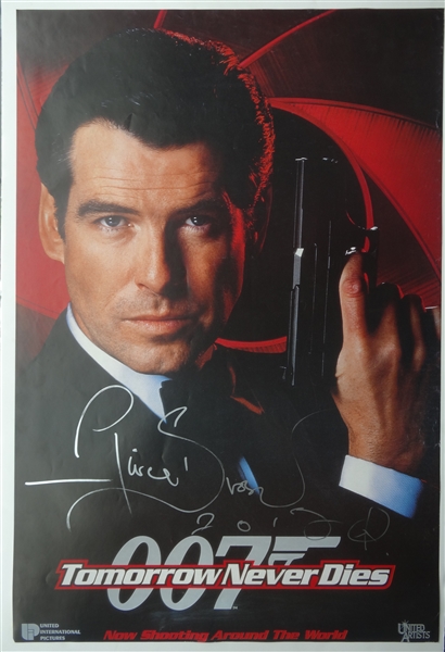Pierce Brosnan “James Bond” Poster, Signed In-person, 27" x 40" (Beckett/BAS Guaranteed)