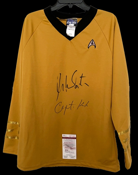 William Shatner Signed Official Licensed Star Trek Shirt w/ "Capt Kirk" Inscription! (JSA) 