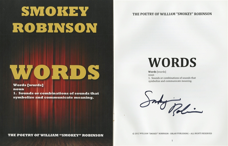 Smokey Robinson Poetry/Words Booklet (Beckett/BAS Guaranteed)  
