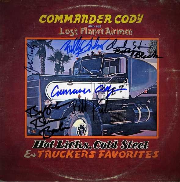 Commander Cody and his Lost Planet Airmen Group Signed "Hot Licks, Cold Steel, and Truckers Favorites" Album (ACOA)