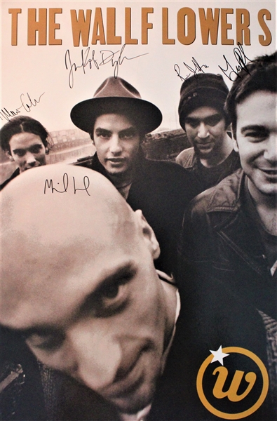 Wallflowers: Jakob Dylan, Rami Jaffee, Michael Ward, Greg Richling, Mario Calire Signed Poster (Beckett/BAS Guaranteed)