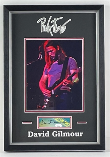 David Gilmour Signed Cut in a beautiful framed 14" x 20" Display (JSA)
