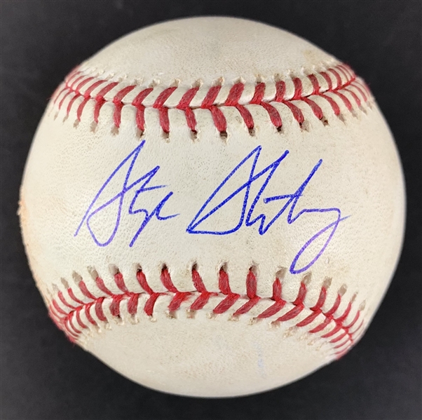 Stephen Strasburg Game Used & Signed OML Baseball :: Used 4-27-2019 vs. San Diego Padres (PSA/DNA COA & MLB Holo)