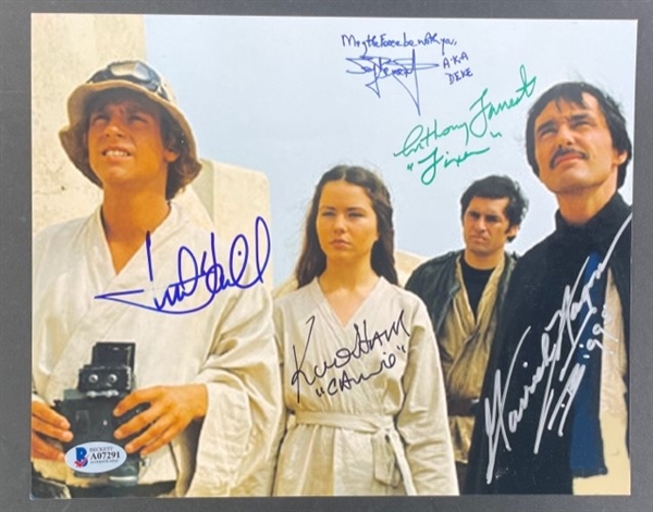 Star Wars Signed & Inscribed 10" x 8" Photograph, (5) Signatures Include: Mark Hamill, Koo Stark, Garrick Hagon, Jay Benedict and Anthony Forrest (Beckett/BAS)