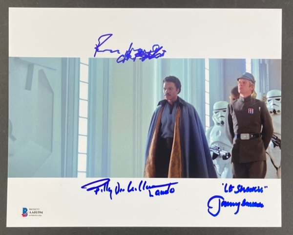 Star Wars: The Empire Strikes Back 10" x 8" Photograph, Signed & Inscribed by Jeremy Bulloch, Billy Dee Williams and Peter Mayhew (Beckett/BAS)